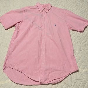 Men’s Pink Polo  Searsucker shirt